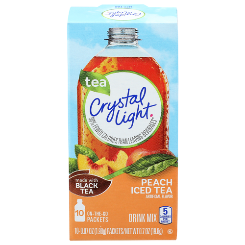 Crystal Light Peach Iced Tea On-The-Go Packets Drink Mix - 0.07 Ounce - 10 Count