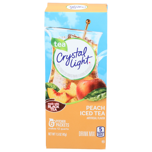 Crystal Light Peach Iced Tea Pitcher Packets Drink Mix - 0.25 Ounce - 6 Count