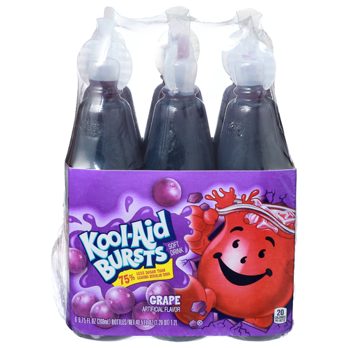 Kool-Aid Bursts Grape Soft Drink - 6.75 Fluid Ounce - 6 Count