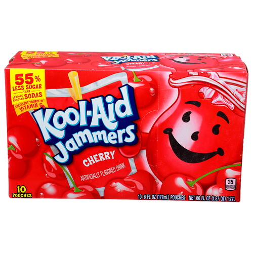 Kool-Aid Jammers Cherry Drink - 6 Fluid Ounce - 10 Count