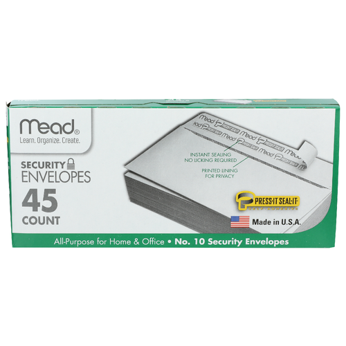 Mead Security Envelopes - 45 Count