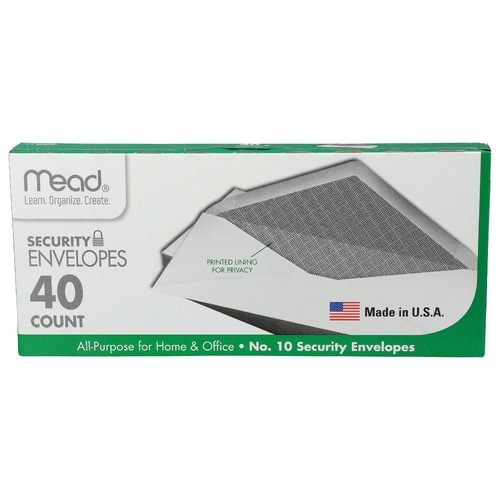 Mead Security Envelopes - 40 Count