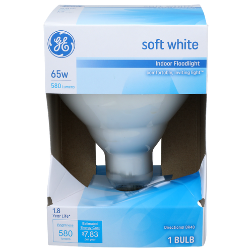 Ge Soft White Indoor Floodlight Directional Br40 Bulb - 1 Count Image 1 of 2