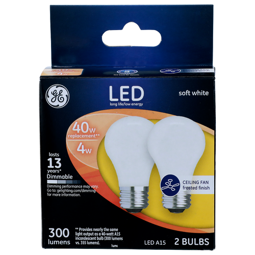 Ge Soft White Led A15 Bulb - 2 Count