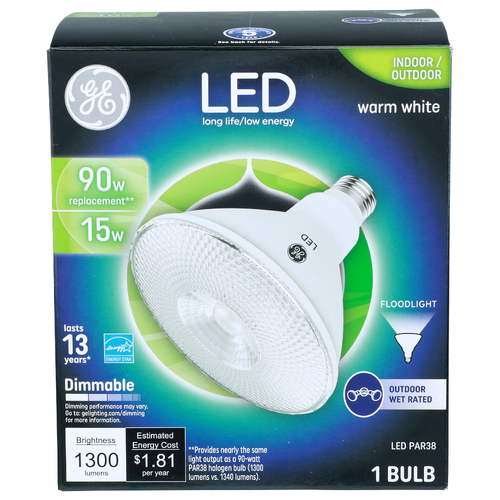 Ge Warm White Indooroutdoor Floodlight - 1 Count