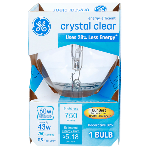Ge Crystal Clear Decorative G25 - 1 Count Image 1 of 2