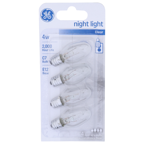 Ge Night Light Clear Specialty Bulbs - 4 Count