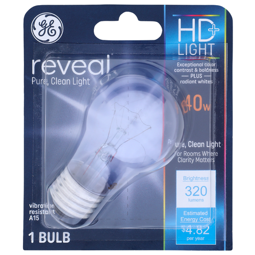 Ge Reveal Vibration Resistant A15 Hd+ Light - 1 Count