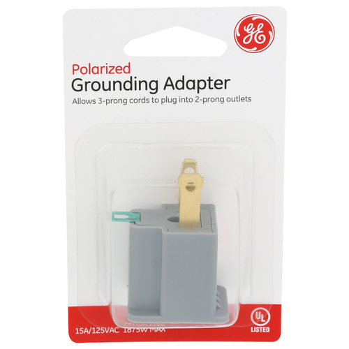 Ge 15a125vac 1875w Max Polarized Grounding Adapter - 1 Each