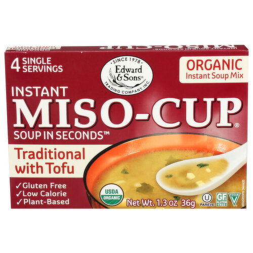 Edward & Sons Miso-Cup Traditional w Tofu - 0.325 Ounce - 4 Count
