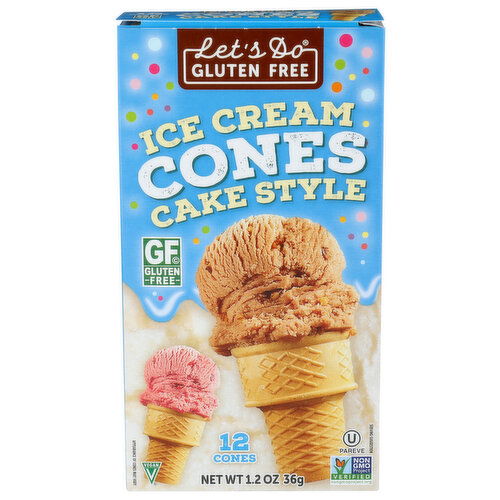Let's Do Gluten Free Ice Cream Cone Cake Style - 0.1 Ounce - 12 Count