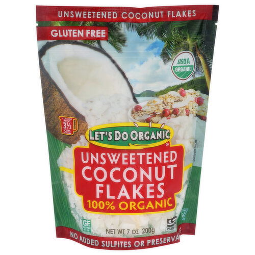 Let's Do Organic Coconut Flakes Unsweetened - 7 Ounce