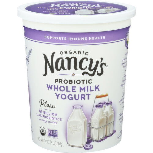 NANCY'S Organic Whole Milk Yogurt Plain - 32 Ounce