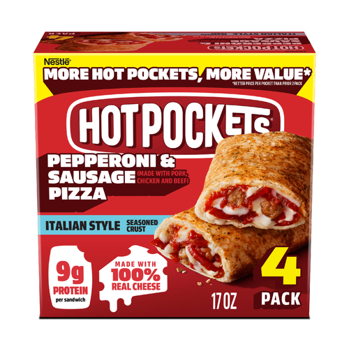 Hot Pockets Italian-Style Seasoned Crust Pepperoni & Sausage Frozen Sandwiches - 17 Ounce