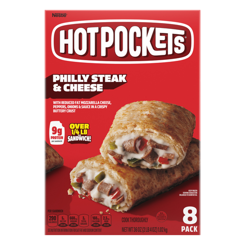 Hot Pockets Philly Steak And Cheese, Frozen Snack, 8 Pack - 36 Ounce