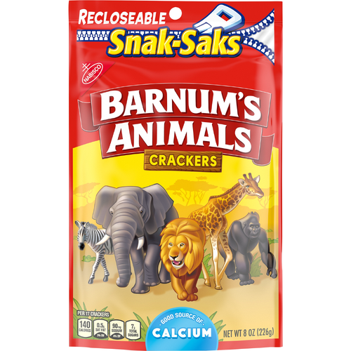 BARNUMS Original Barnum's Animal Crackers, Kids Snacks, Snak-Saks - 8 Ounce