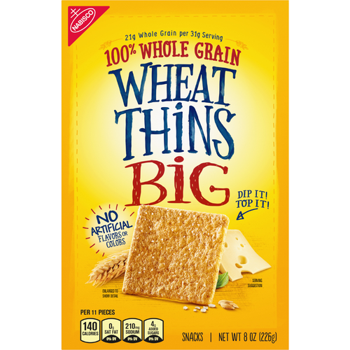 WHEAT THINS Original Baked Big Snacks, Whole Grain Crackers, Snack - 8 Ounce
