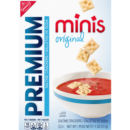 PREMIUM Mini Original Saltine Crackers, Lunch Snacks - 11 Ounce