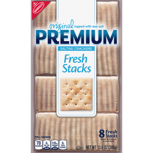 PREMIUM Original Fresh Stacks Saltine Crackers, Travel Snacks, Multi Snack Packs - 13.6 Ounce