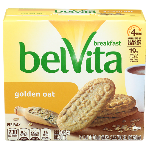 Belvita Golden Oat Breakfast Biscuits - 1.76 Ounce - 5 Count