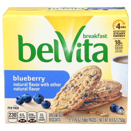 Belvita Blueberry Breakfast Biscuits - 1.76 Ounce - 5 Count