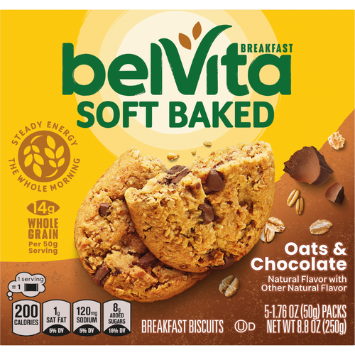 BELVITA Breakfast Biscuit Chocolate Oat Soft Baked Oats & Biscuits - 8.8 Ounce