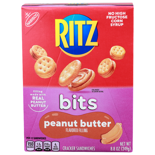 Nabisco Ritz Peanut Butter Flavored Filling Bits Cracker Sandwiches - 8.8 Ounce
