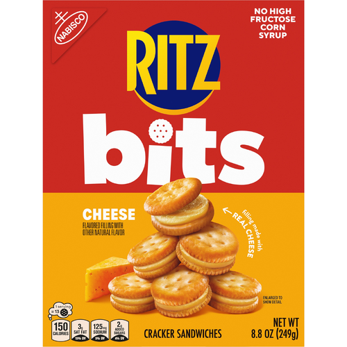 RITZ Bits Cheese Sandwich Crackers, Snacks For Kids And Adults, Lunch - 8.8 Ounce
