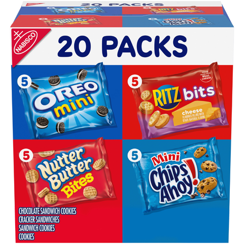 Nabisco CHIPS AHOY!/NUTTER BUTTER/OREO/RITZ Assorted Variety Pack Mini Chips Ahoy!, Ritz Bits Cheese, Nutter Butter Bites, And Oreo - 20 Ounce Image 1 of 4