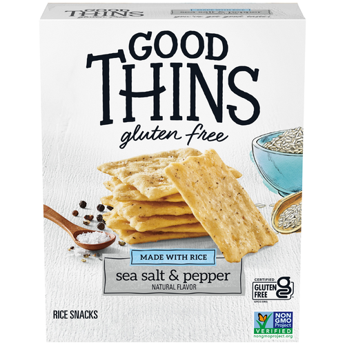 Good Thins Gluten Free Sea Salt & Black Pepper Rice Snacks - 7.01 Ounce Image 1 of 3