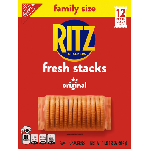 RITZ Original Fresh Stacks Crackers, Travel Snacks, Family Size, Multi Snack Packs - 17.8 Ounce