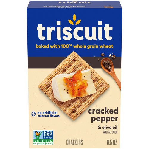 Triscuit Cracked Pepper & Olive Oil Whole Grain Wheat Crackers - 8.5 Ounce Image 1 of 2