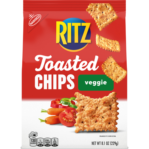 RITZ Toasted Chips Vegetable Veggie Crackers, Party Snacks - 8.1 Ounce