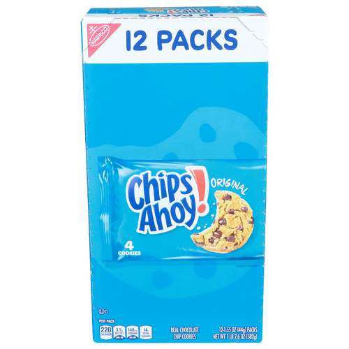 Nabisco Chips Ahoy! Real Chocolate Original Chip Cookies - 1.55 Ounce - 12 Count