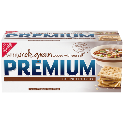 Nabisco PREMIUM Whole Grain Topped With Sea Salt Premium Saltine Crackers - 16.96 Ounce Image 1 of 4