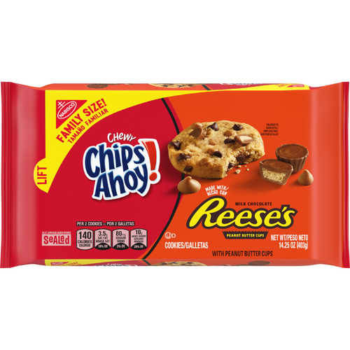 CHIPS AHOY! Chewy Reese’s Peanut Butter Cups Reese's Chocolate Chip Cookies, Family Size - 14.25 Ounce
