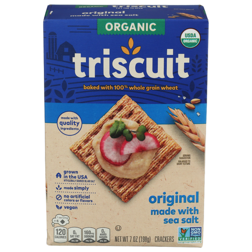 Triscuit Original Organic Whole Grain Wheat Crackers, Vegan Snacks, Lunch - 7 Ounce Image 1 of 4