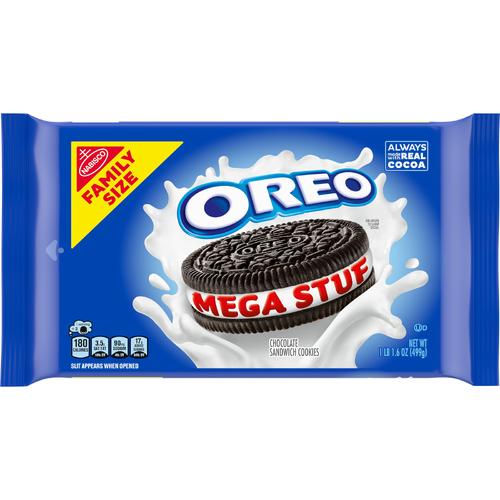 OREO Chocolate Mega Stuf Sandwich Cookies, Family Size - 17.6 Ounce