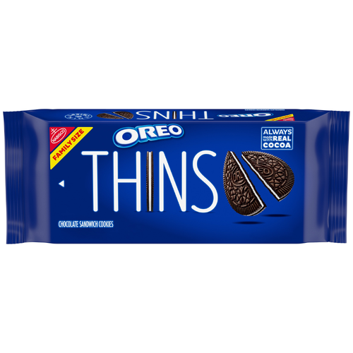 Oreo Thins Original Thins Chocolate Sandwich Cookies, Family Size - 11.78 Ounce Image 1 of 3