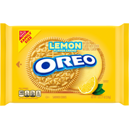 OREO Golden Lemon Creme Sandwich Cookies, Family Size - 18.71 Ounce