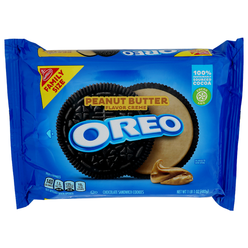 Nabisco Oreo Peanut Butter Flavor Creme Chocolate Sandwich Cookies - 17 Ounce