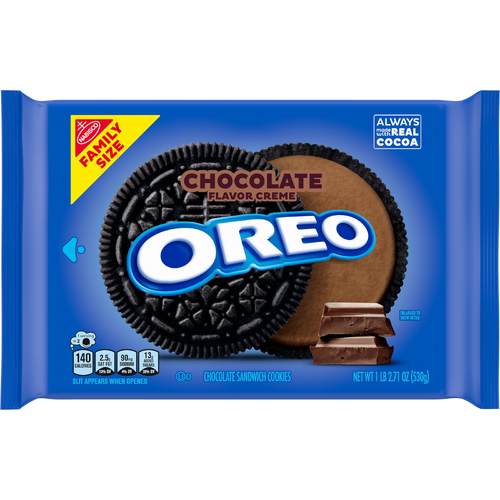OREO Chocolate Flavor Creme Sandwich Cookies, Family Size - 18.71 Ounce