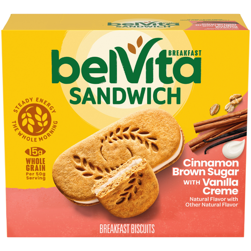 Belvita Sandwich Cinnamon Brown Sugar With Vanilla Creme Sandwich Breakfast Biscuits - 8.8 Ounce Image 1 of 4