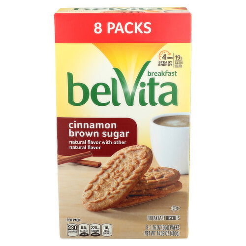 Belvita Cinnamon Brown Sugar Breakfast Biscuits - 1.76 Ounce - 8 Count