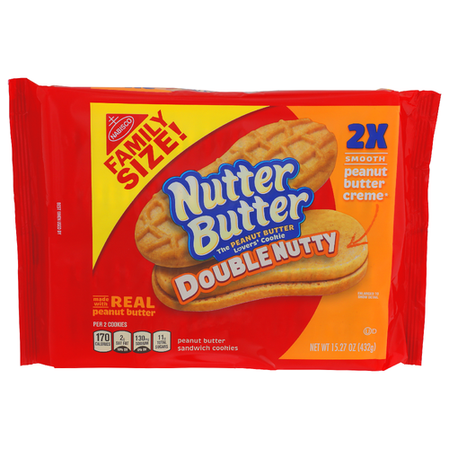 Nabisco Nutter Butter Double Nutty Peanut Sandwich Cookies - 15.27 Ounce