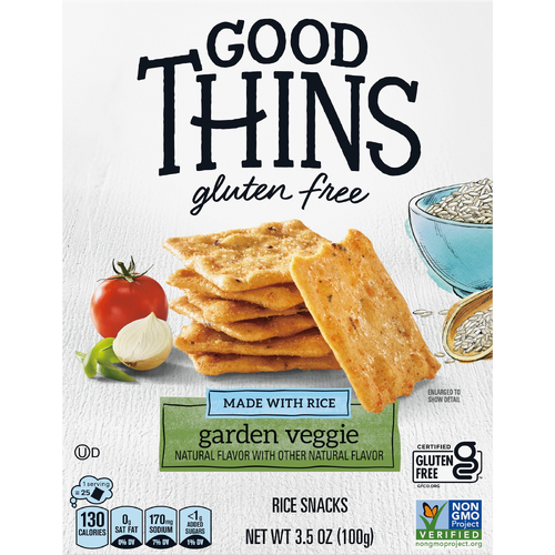 GOOD THINS Garden Vegetable Veggie Rice Snacks Gluten Free Crackers, Snack - 3.5 Ounce