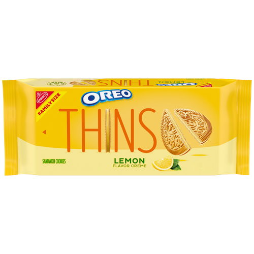 Oreo Thins Lemon Family Size Thins Creme Sandwich Cookies, Size - 11.78 Ounce Image 1 of 3