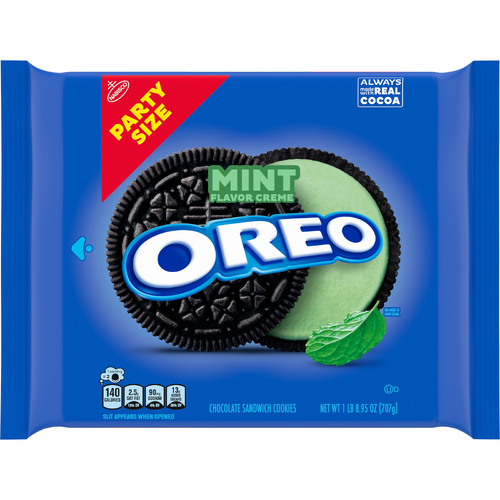 OREO Mint Creme Chocolate Sandwich Cookies, Party Size - 24.95 Ounce