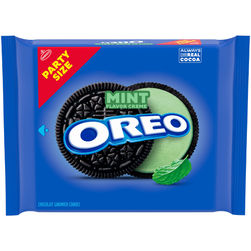 Oreo Party Size Mint Flavor Creme Chocolate Sandwich Cookies - 24.95 Ounce Image 1 of 3