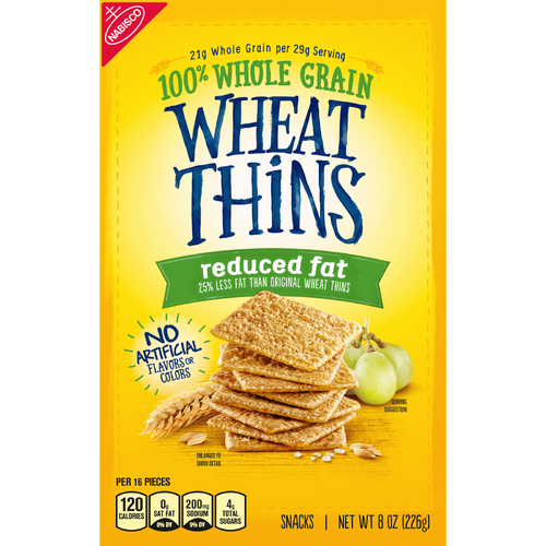 WHEAT THINS Original Reduced Fat Snacks, Whole Grain Crackers, Snack - 8 Ounce